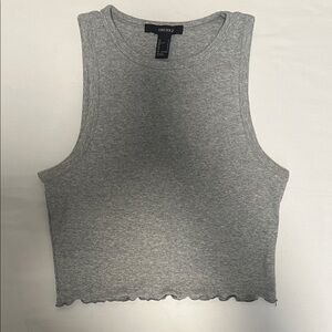 Forever 21 Heather Gray Cropped Tank Top
